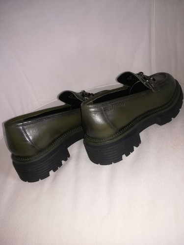 BAGATT Chunky Loafers Halbschuhe olivgrün Glattleder Damen Gr 39 - Bild 10 von 11