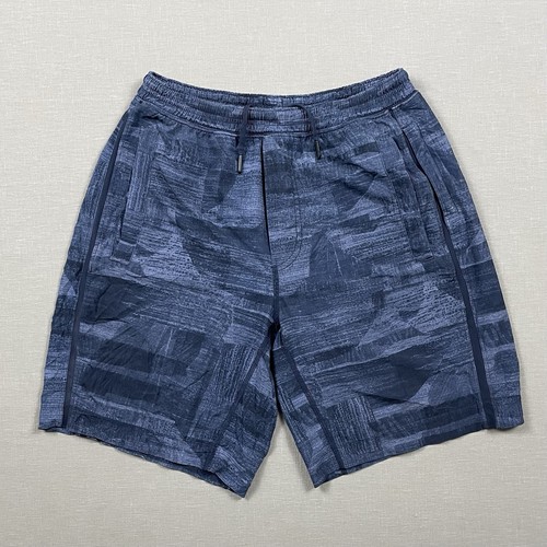 Mens Lululemon Shorts Size Medium Blue Print Pace Breaker 9” Lined Gym Workout - Picture 2 of 13