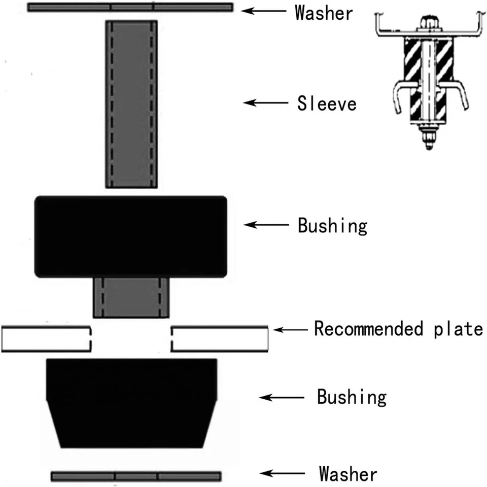 Kit de bucha de montagem no corpo 7-132 para Buick Regal Chevy Malibu, El Camino, Monte Carlo - Imagem 4 de 4