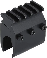 Barrel Clamp Mount Weaver Picatinny Rail Base Adapter for Flashlight Black 