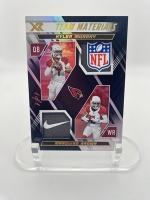 2022 Panini XR Kyler Murray Marquise Brown Team NFL Shield Nike Patch Tag #1/1