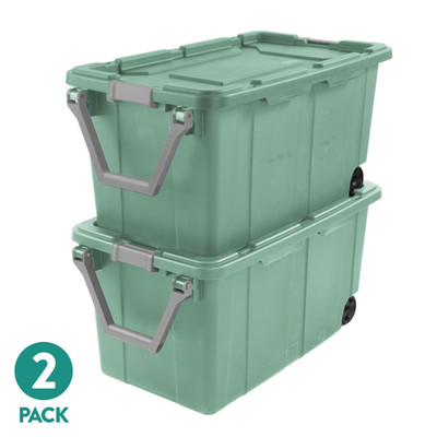 Sterilite Extra-Large Wheeled Industrial Storage Bin, 40 Gallon Durable Plastic