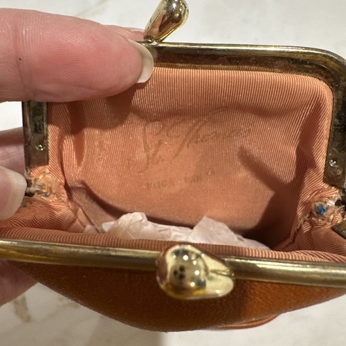St. Thomas Vintage Smok Pak Marrone Pelle Portasigarette Portamonete a Scatto Retrò - Foto 7 di 9