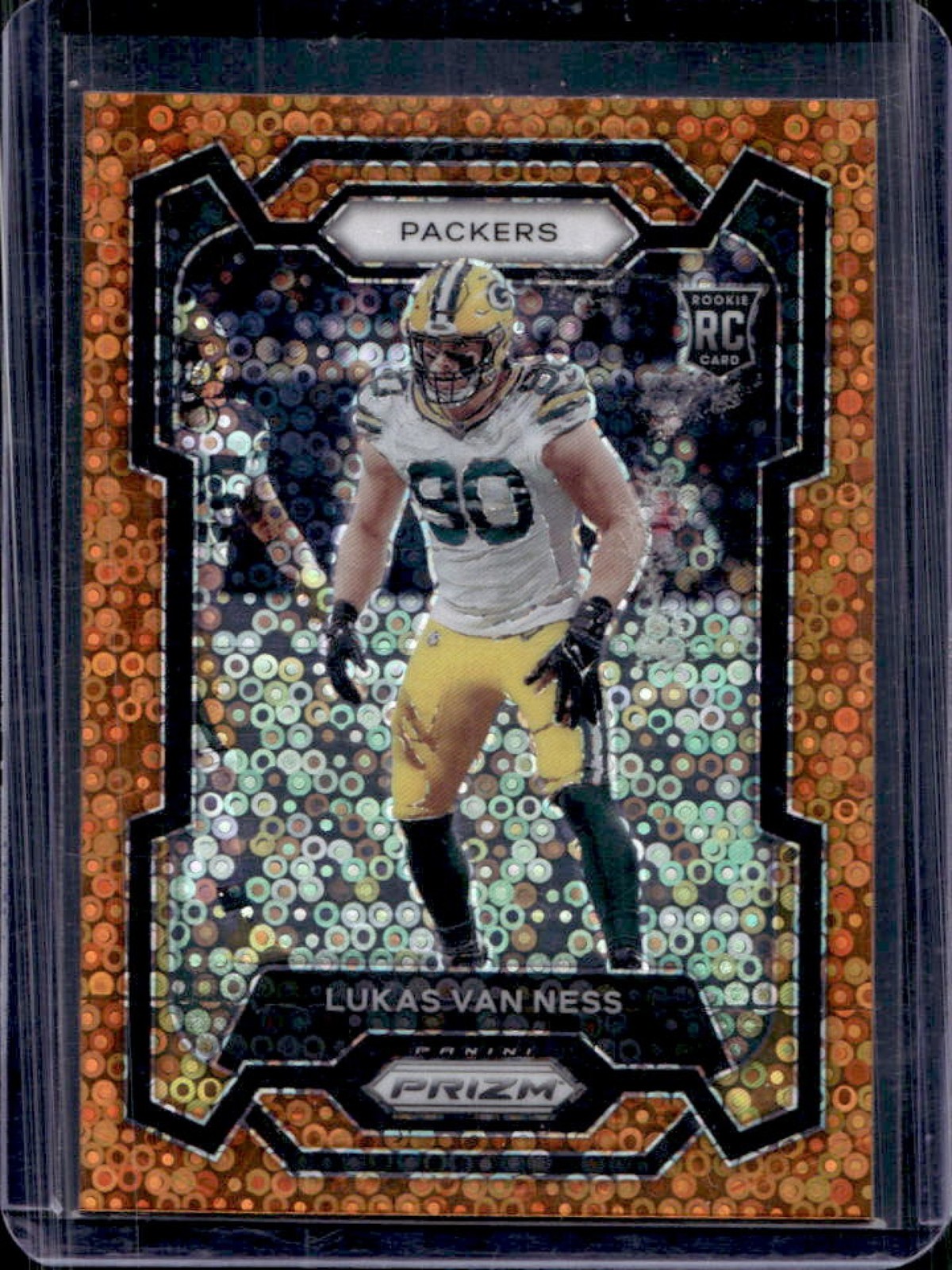 2023 Prizm Lukas Van Ness RC Orange Disco Rookie #336 Packers