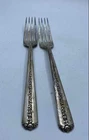 Towle Sterling Silver 7 3/8" Ornate Floral handle Fork Set 2pcs 93.9g