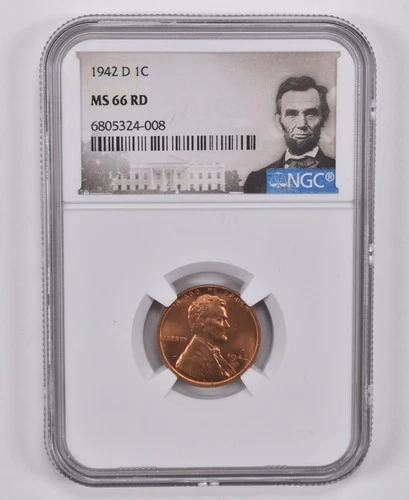 MS66 RD 1942-D Lincoln Wheat Cent NGC Special Label *9125
