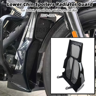 Fairing Chin Spoilers Radiator Guard For Softail Street Bob Breakout Fat Bob 18+