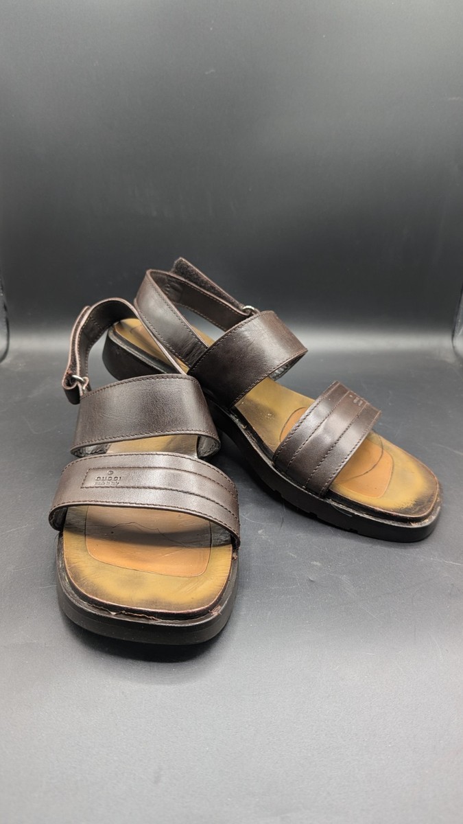 Gucci Italy Vgt Men Leather Sandals Brown# 116 1079 UK 9.5D  display picture 2