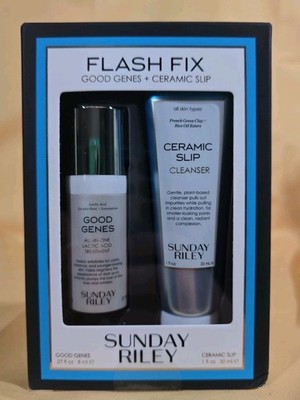 SUNDAY RILEY Flash Fix Facial Kit (Good Genes & Ceramic Slip) New in Box