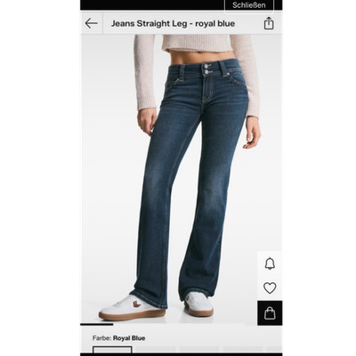 Bershka Damen Jeans Bootcut Blau Gr. 36 Schrittlänge 70 cm Denim