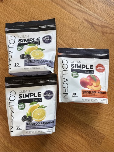3 - Clean Simple Eats-Super Collagen Mix - BlackBerry Lemonade And Peach Mango