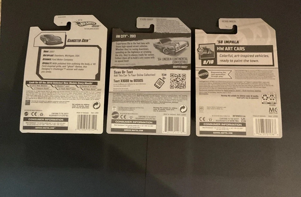 Hot Wheels Cars 3 TREASURE HUNT Gangster Grin ‘54 Lincoln Continental ‘58 Impala - Image 2 of 4