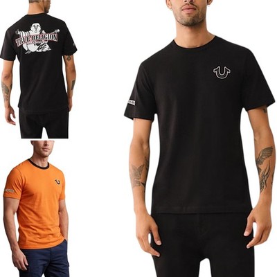 True Religion 7000034 Herren T-Shirts Budda Arch Back Logo Sommer Rundhals Tee