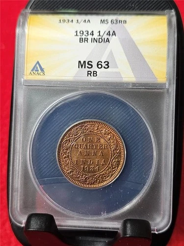 1934 British India Quarter Anna — photo from the most recent tracked eBay sale