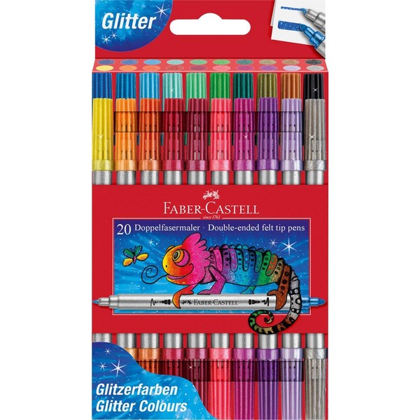 Faber-Castell 151108 Faber-Castell Doppelfasermaler Glitzer 20Er Etui-image
