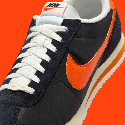 Nike Cortez TXT Black Sail Safety Orange Sneakers HF0263-003