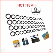 Fishing Rod Repair Kit, Ceramic Eyelet Inserts Replacement Kit with Fishing Rod 