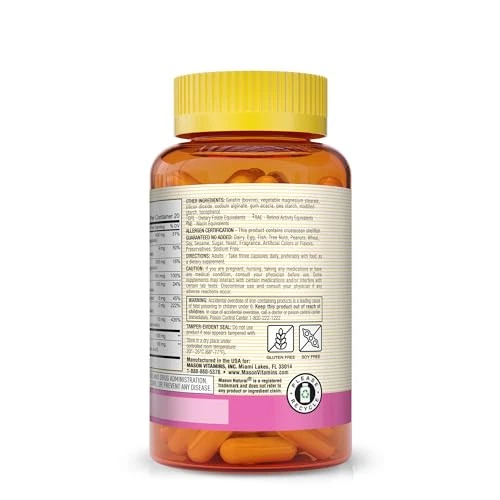 MASON NATURAL Cuerpo, Cabello, Piel y Uñas, con Vitaminas A, C, E y Biotina, Suppo... Foto 3 de 4