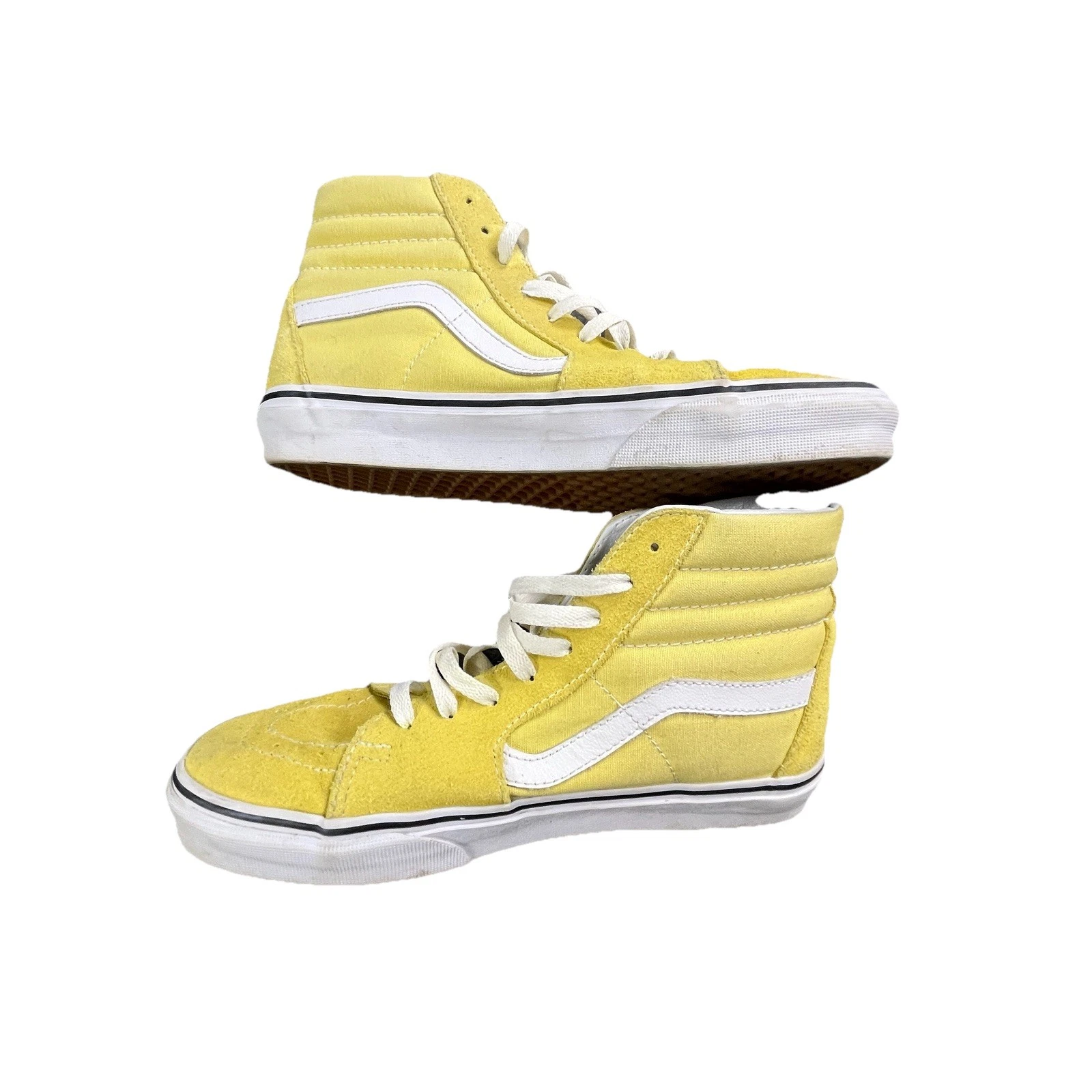 Vans Sk8 Hi Top Sneakers Uomo 7 5 Giallo Scamosciato Donna 9 Leggermente Indossate Classiche