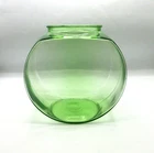 Vintage Uranium Green Glass Fish Bowl 6.75”  1930’s Depression Era AS FOUND READ