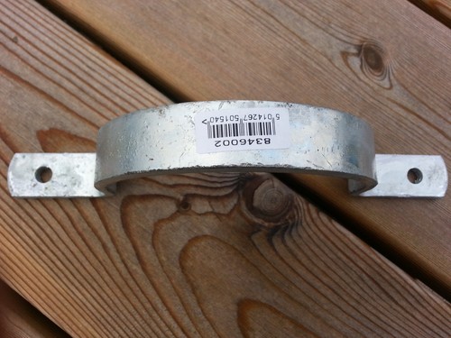 Half round slip rail bracket holder door 125 mm diameter GALV 5" - Picture 2 of 2