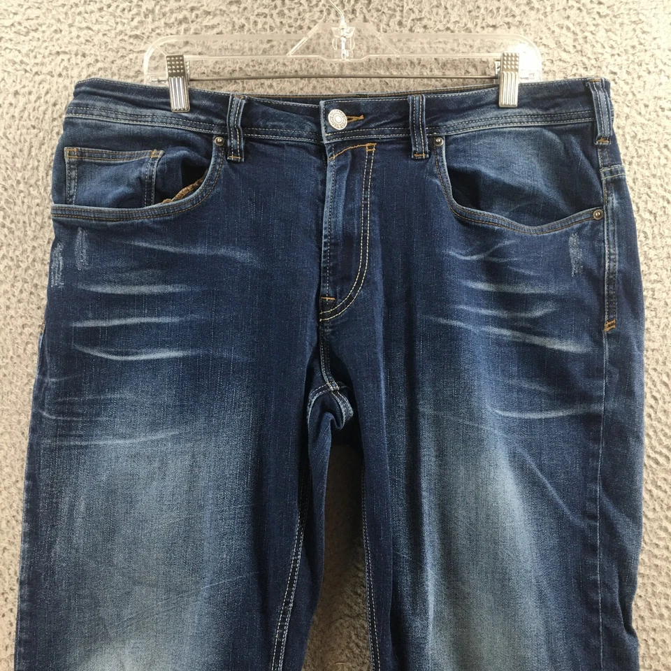 Pantalones de mezclilla azul Buffalo David Bitton Axel pierna recta para hombre 36 (38x30,5 real) Foto 2 de 4