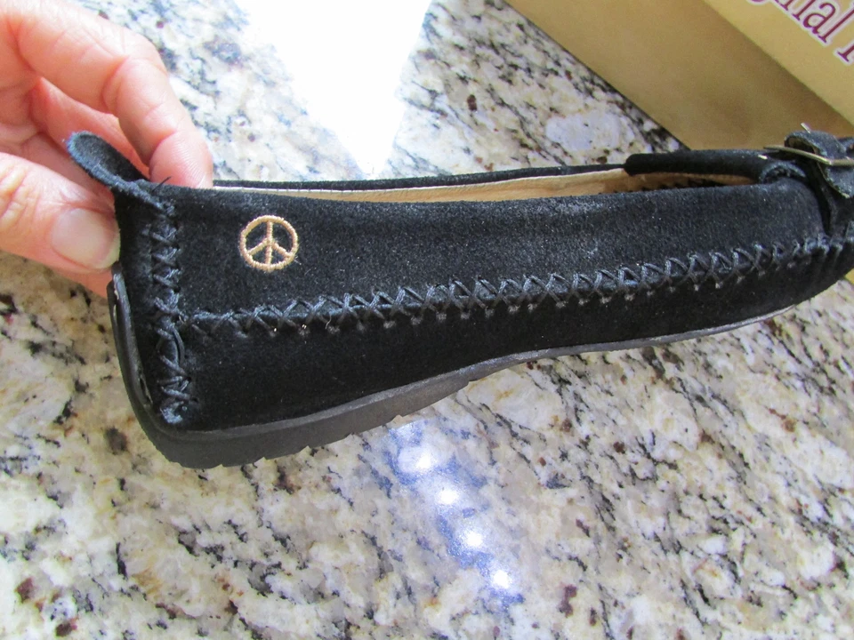 NUEVOS ZAPATOS MOCASINES PEACE MOCS EMILY MUJER 7 MOCASINES DE GAMUZA NEGROS   Foto 3 de 4
