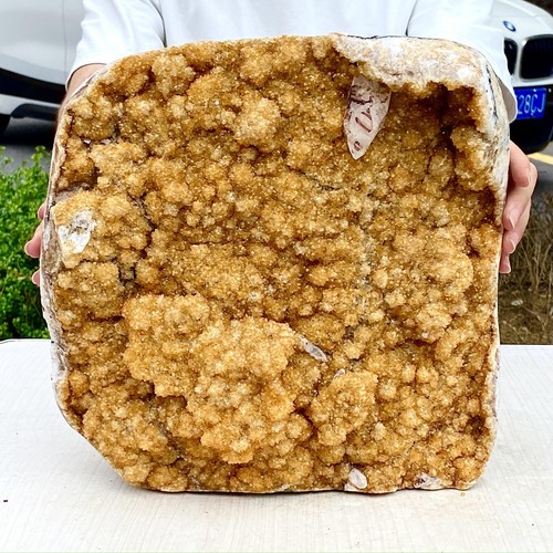 28.4LB Superb Yellow Citrine Crystal Cave Decor Stone Cathedral Geode Specimen - 第 10/13 張圖片