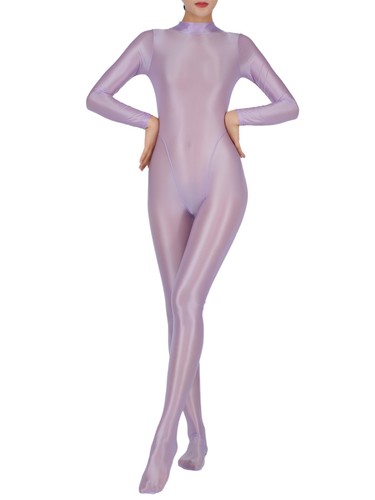 iEFiEL Body Mujer Brillante Traje de Cuerpo Completo Slim Fit Mono Elástico Catsuit - Imagen 109 de 188