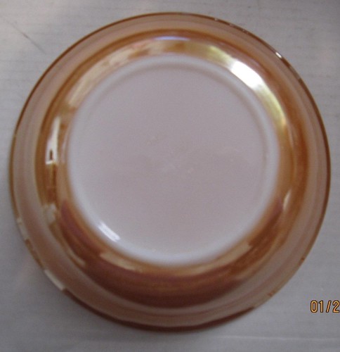 Anchor Hocking Fire King Peach Lustre Laurel Leaf 8" Vegetable Serving Bowl b64 - Picture 3 of 5