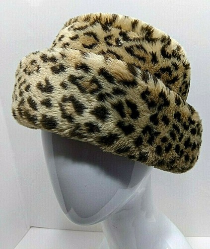 Faux Leopard Fur Hat Cuff Cloche Hat | eBay