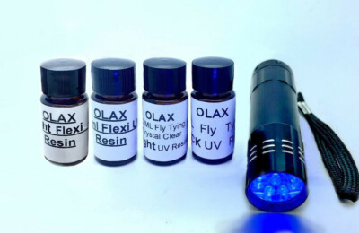 40ml Fly Tying Light Flexi, Normal Flexi, Light, Thick UV Resin Glue, 9 LED UV