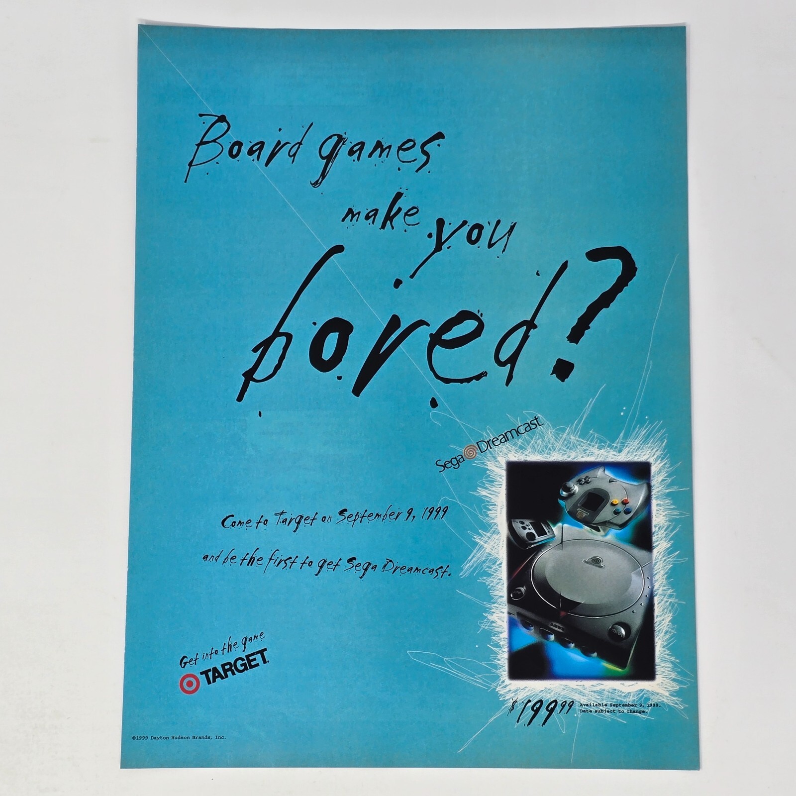 Target 1999 Collection Sega Dreamcast Launch Target September 9 1999 Bored Print Ad/Poster ...