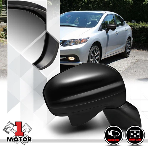 [Right] Passenger Side Power Door Mirror Glass OE Style for 14-15 Honda Civi