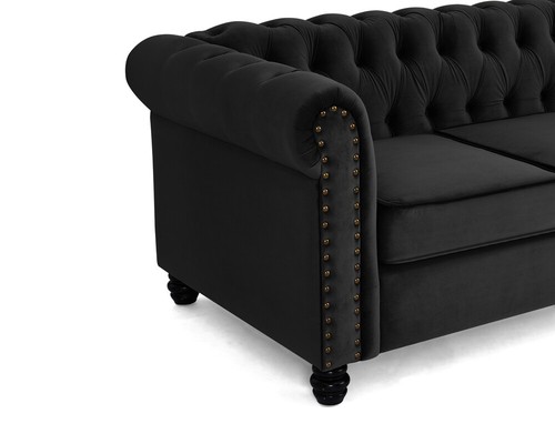 Chesterfield Velvet Sofa 3 2 Seater Couch Suite Tufted With Studded Arm New - Picture 43 of 64