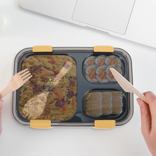 4 Count Gewürzbehälter Mit Deckel Lunchbox Trennwand Lunch-Box Bento-Box - Bild 11 von 12