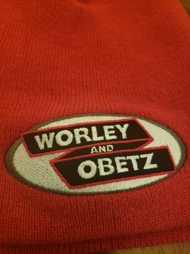 80s Vtg NWOT Worley & Obetz RED Yupoong Skull Cap Stocking Hat Toboggan Acrylic - Picture 2 of 6