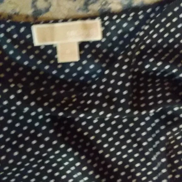 Abito Michael Michael kors bianco navy a pois cravatta in vita 4