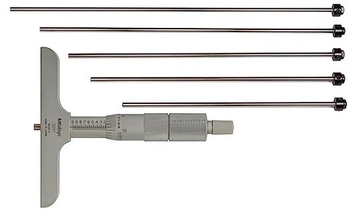  Mitutoyo 129-132, 0 - 6" X .001" Depth Micrometer, 4" Base