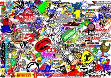 3 A4 Sticker Bomb Sheets Jdm Euro Drift Stickerbomb Car Van Tablet 27