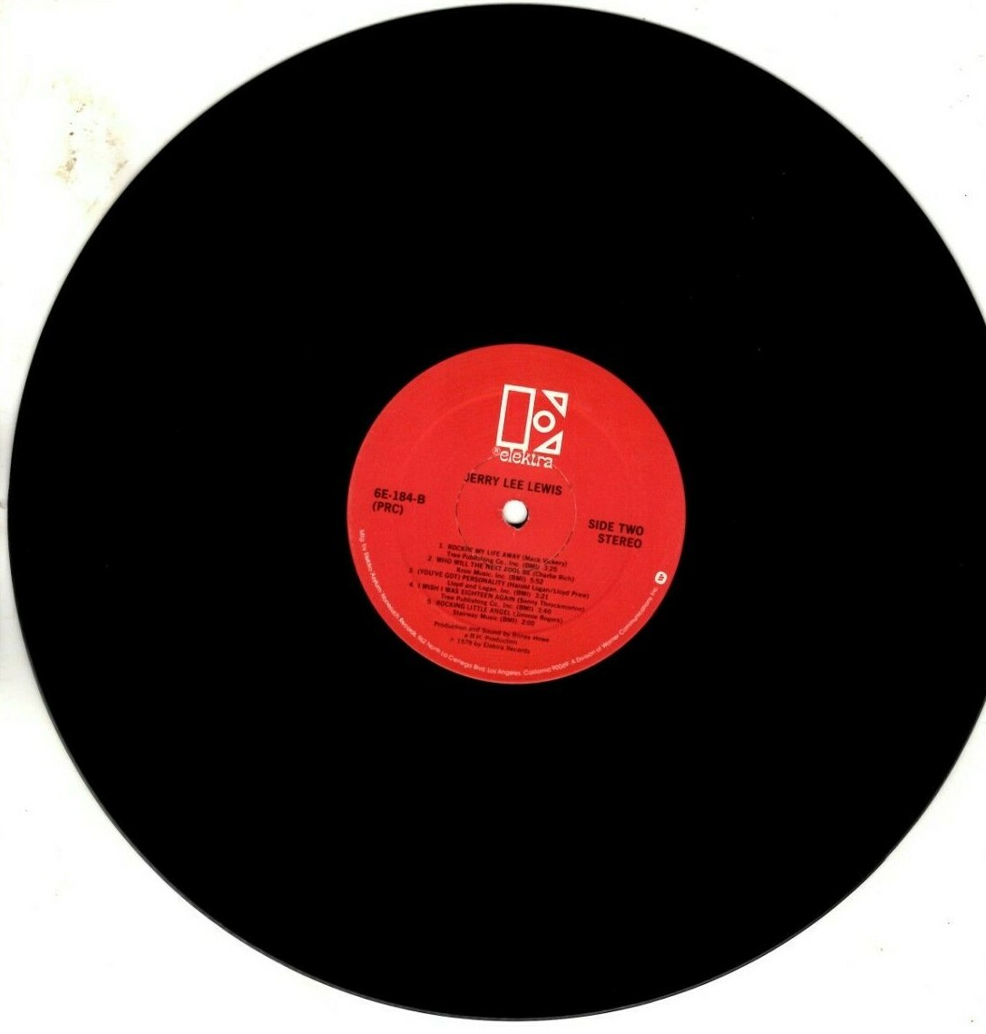 Jerry Lee Lewis Vinyl LP Elektra Records 1979, 6E-184, Self-titled