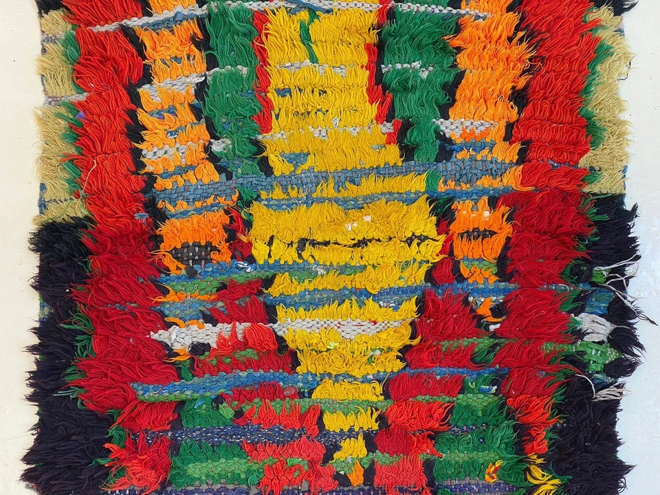 Colorful FarmHouse Rug Indoor Outdoor Rug Shaggy Vintage Area Runner 2x8 ft - Image 3 of 4