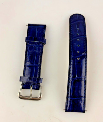 Watch Strap Jacques Edho Man Woman Attachment 20mm Blue With Trim Skin Buckle