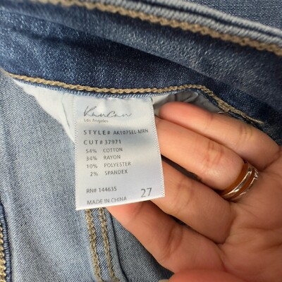 KanCan Jeans CUTE Button-Fly Stretch Unique Retro Distressed Wash