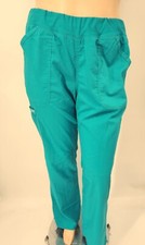 Scrub Pants L L/T Tall Poly/Rayon Blend Cherokee Workwear Teal 33.5 Inseam