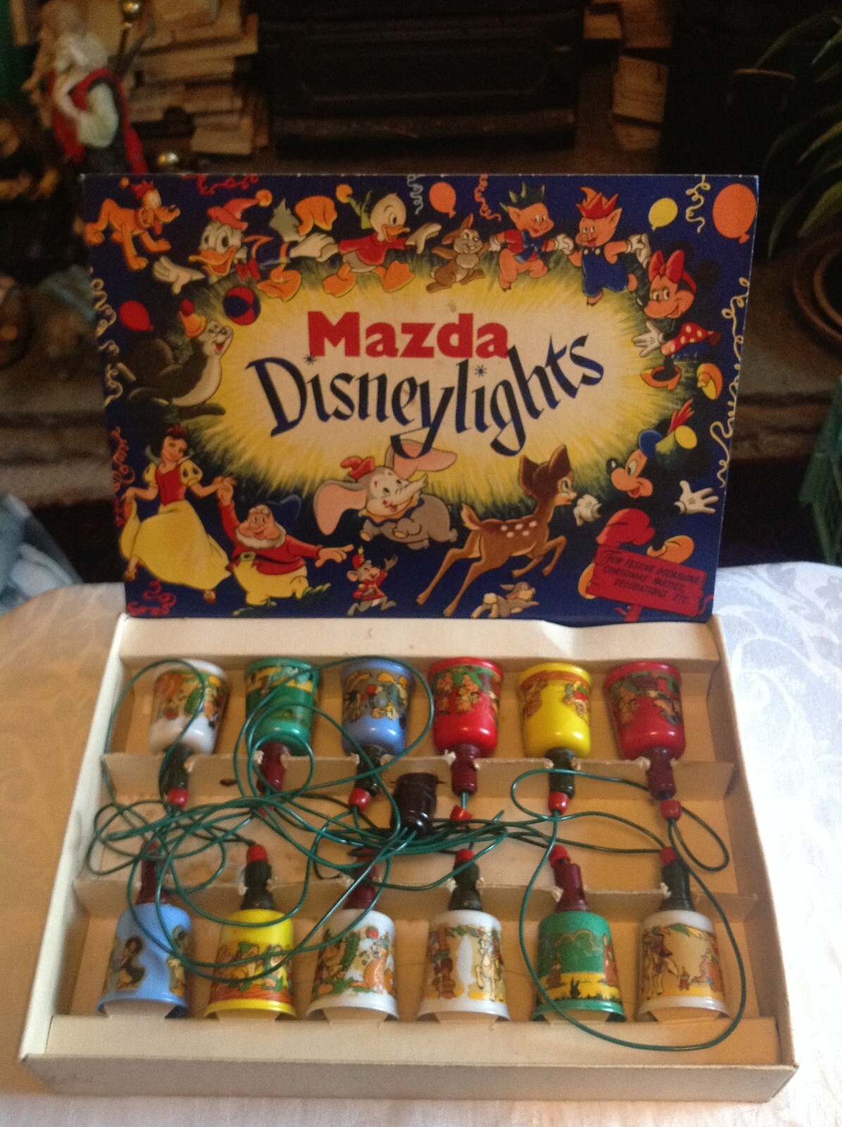 Vintage Mazda Disney Christmas Fairy Lights Boxed Working eBay
