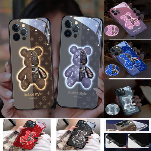 8 Color Cool Bear Glowing Phone Case For iPhone 15 14 13 12 11 XR 6 7 8 SE Cover - Picture 1 of 26
