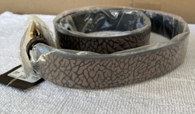 VINTAGE NIKE SB ELEPHANT PRINT LEATHER BELT - BROWN & BLACK WITH A