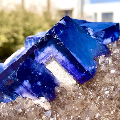Mineral fluorita cúbica azul transparente natural de Mongolia Interior 2,92 lb - Imagen 21 de 22