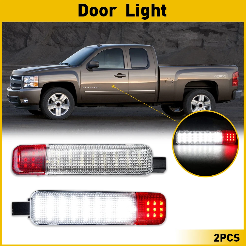 Pair Interior Door Panel Courtesy LED Light Lamps For Chevy